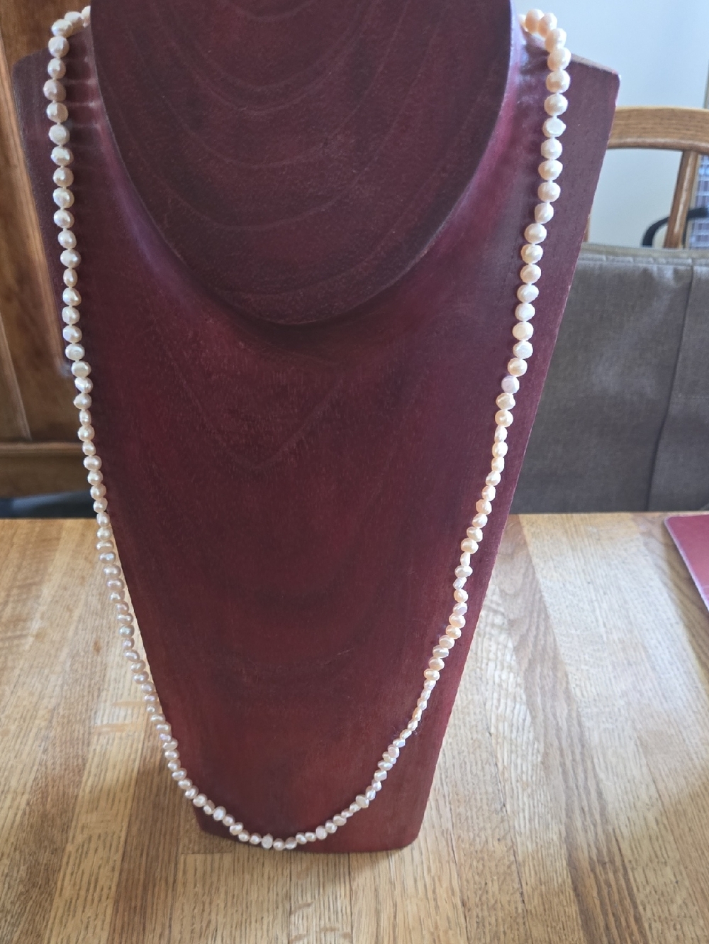 Classic Pale Pink Freshwater Pearl Bead Necklace - White